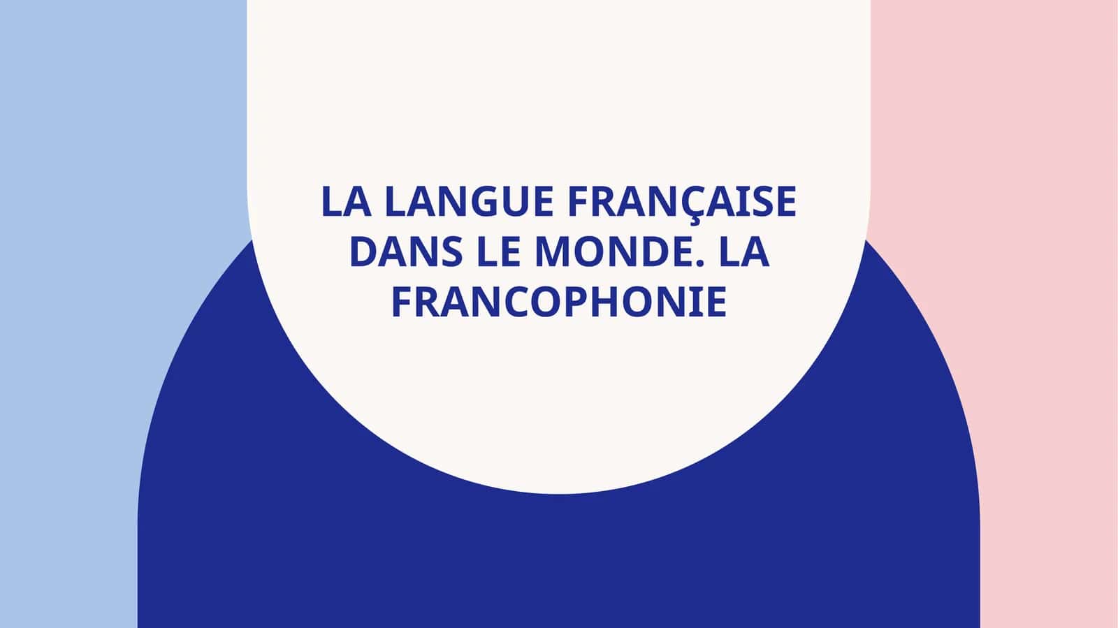 La langue française dans le monde.La Francophonie