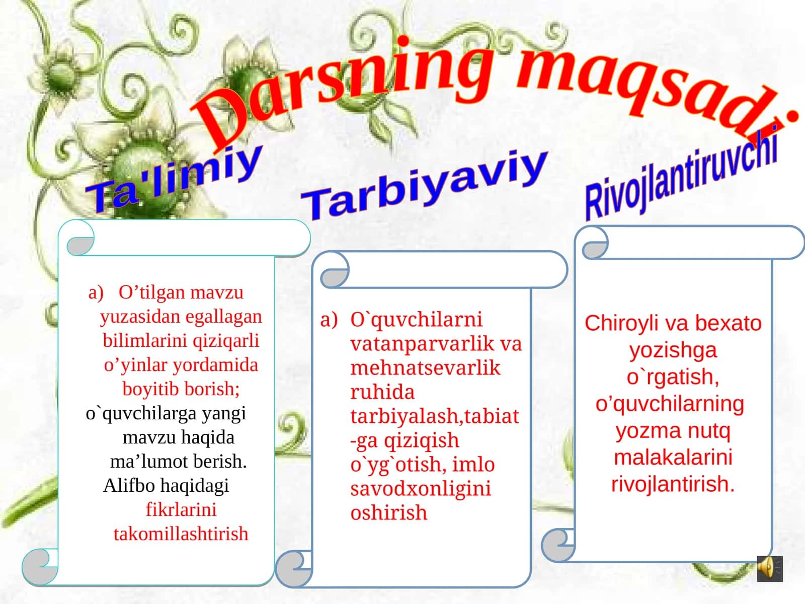 3-sinf Ona tili fanidan O'zbekiston boyliklari dars ishlanma