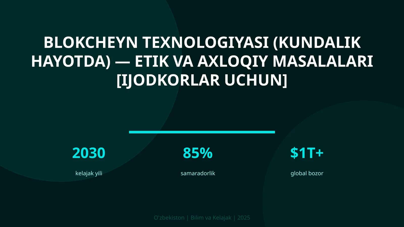 BLOKCHEYN TEXNOLOGIYASI (KUNDALIK HAYOTDA) — ETIK VA AXLOQIY MASALALARI [IJODKORLAR UCHUN]