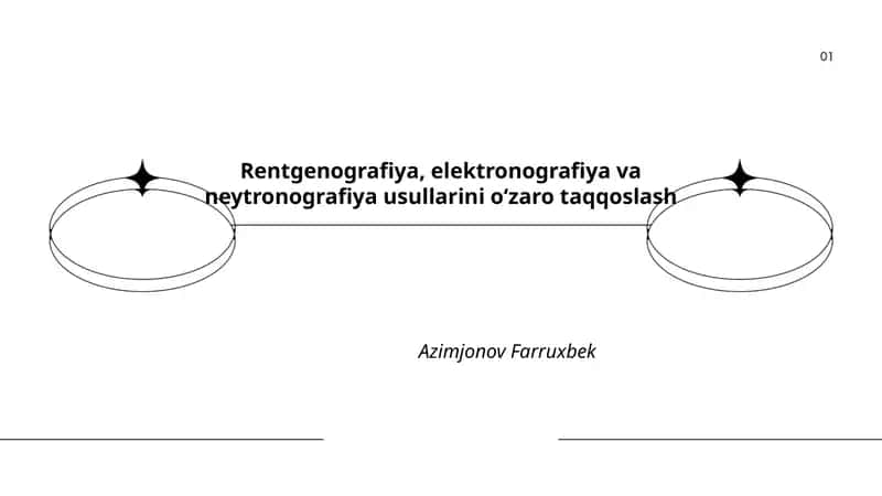 Rentgenografiya, elektronografiya va neytronografiya usullarini oʻzaro taqqoslash