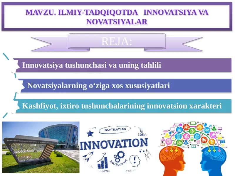 ILMIY-TADQIQOTDA INNOVATSIYA VANOVATSIYALAR
