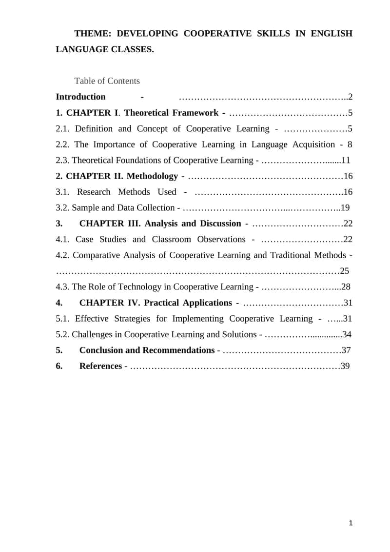 Developing Cooperative Skills in English Language Classes