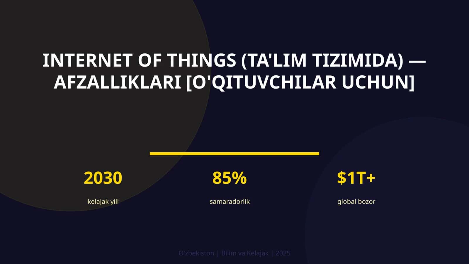 INTERNET OF THINGS (TA'LIM TIZIMIDA) — AFZALLIKLARI [O'QITUVCHILAR UCHUN]