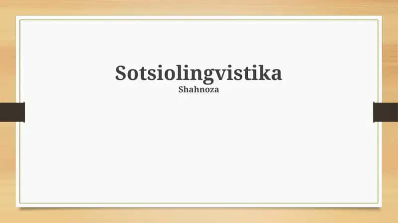Sotsiolingvistika