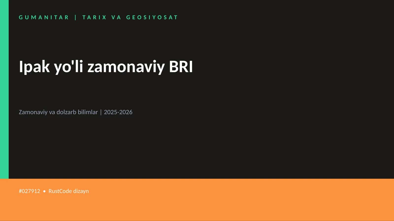 Ipak yo'li zamonaviy BRI