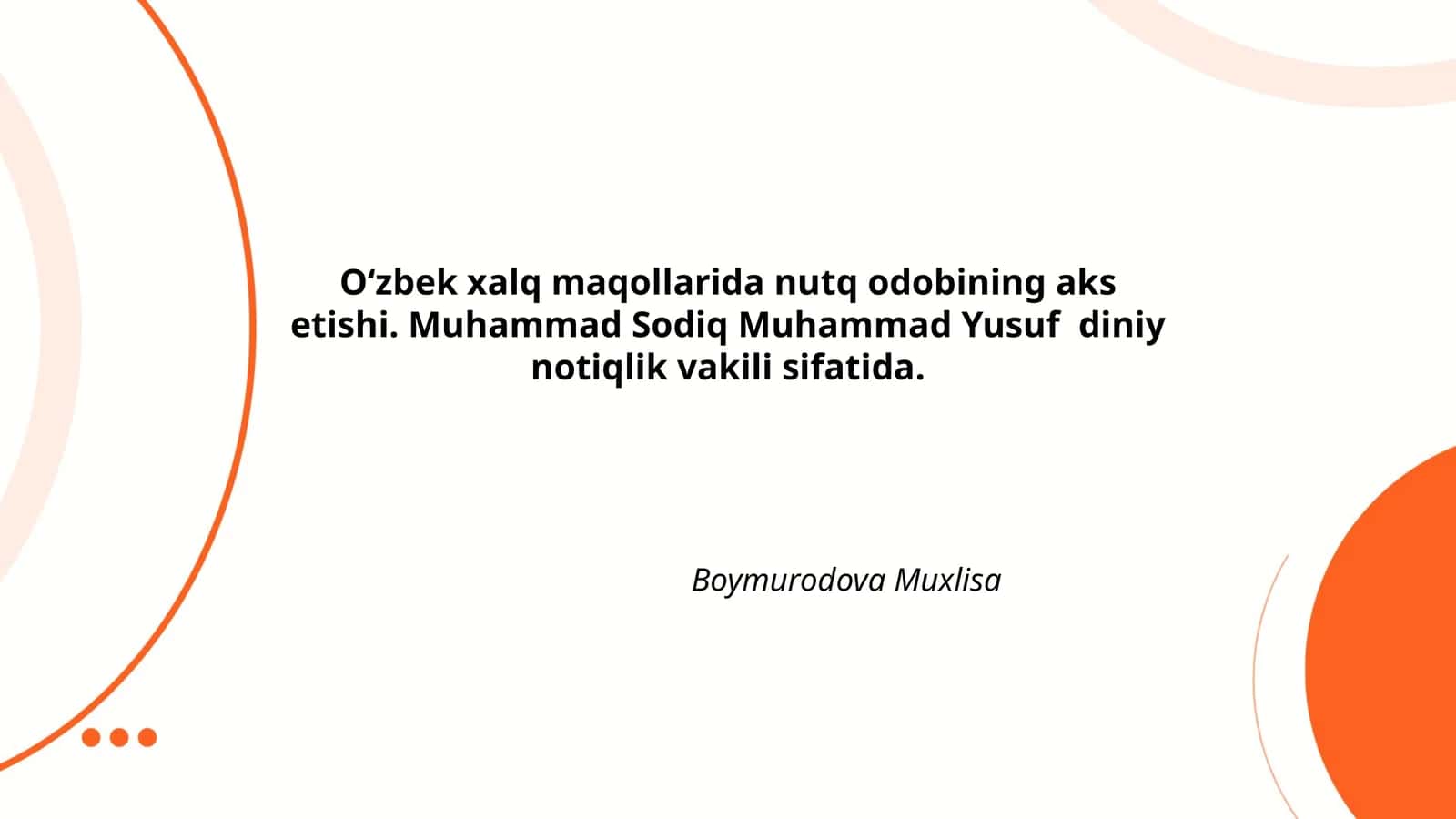 Oʻzbek xalq maqollarida nutq odobi