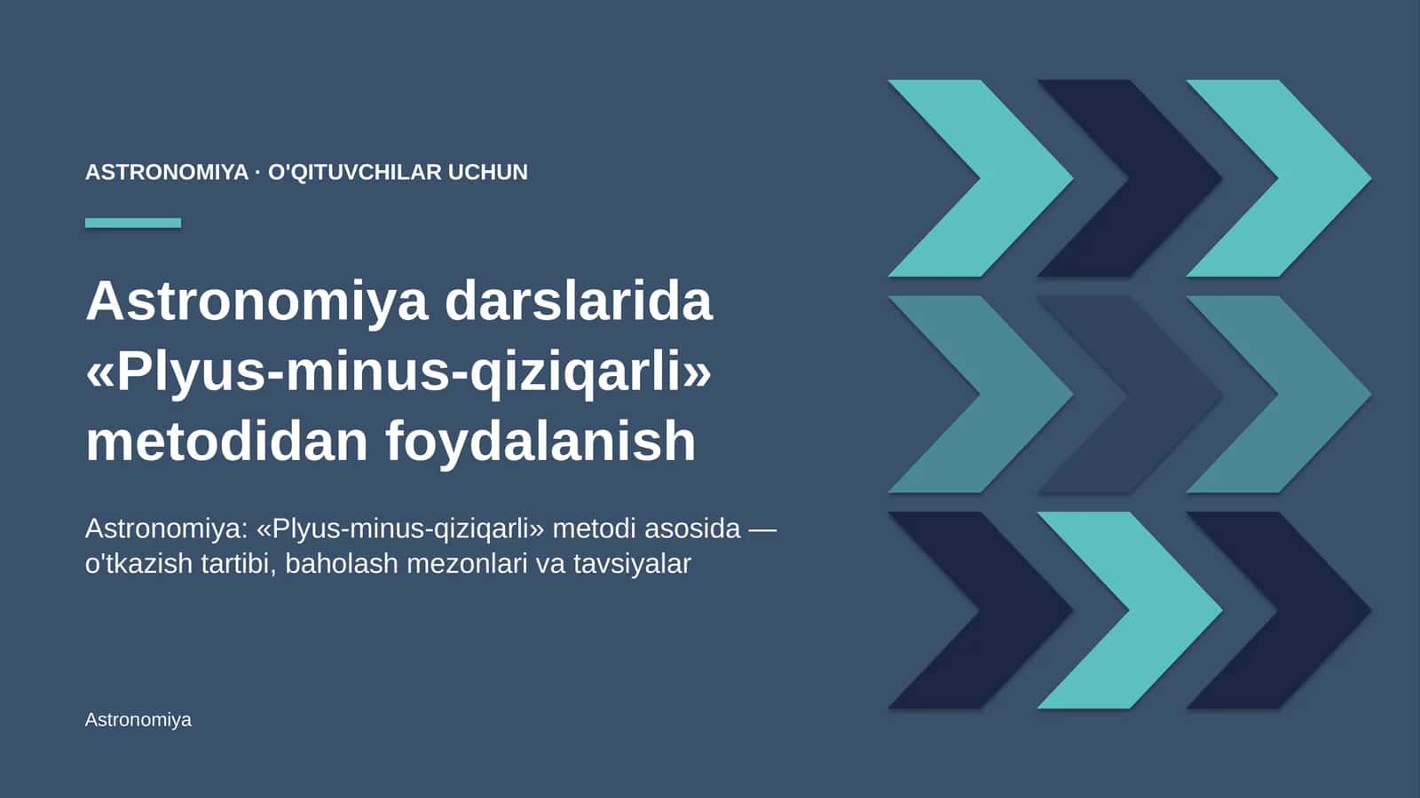 astronomiya darslarida plyus minus qiziqarli metodidan foydalanish 2082