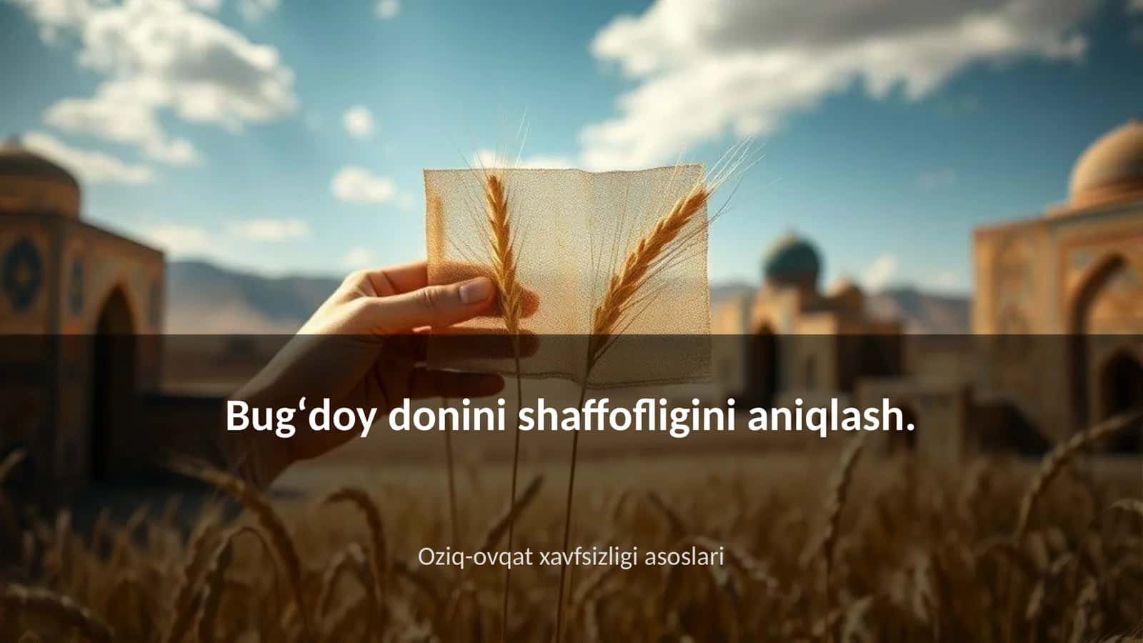 Bugʻdoy donini shaffofligini aniqlash