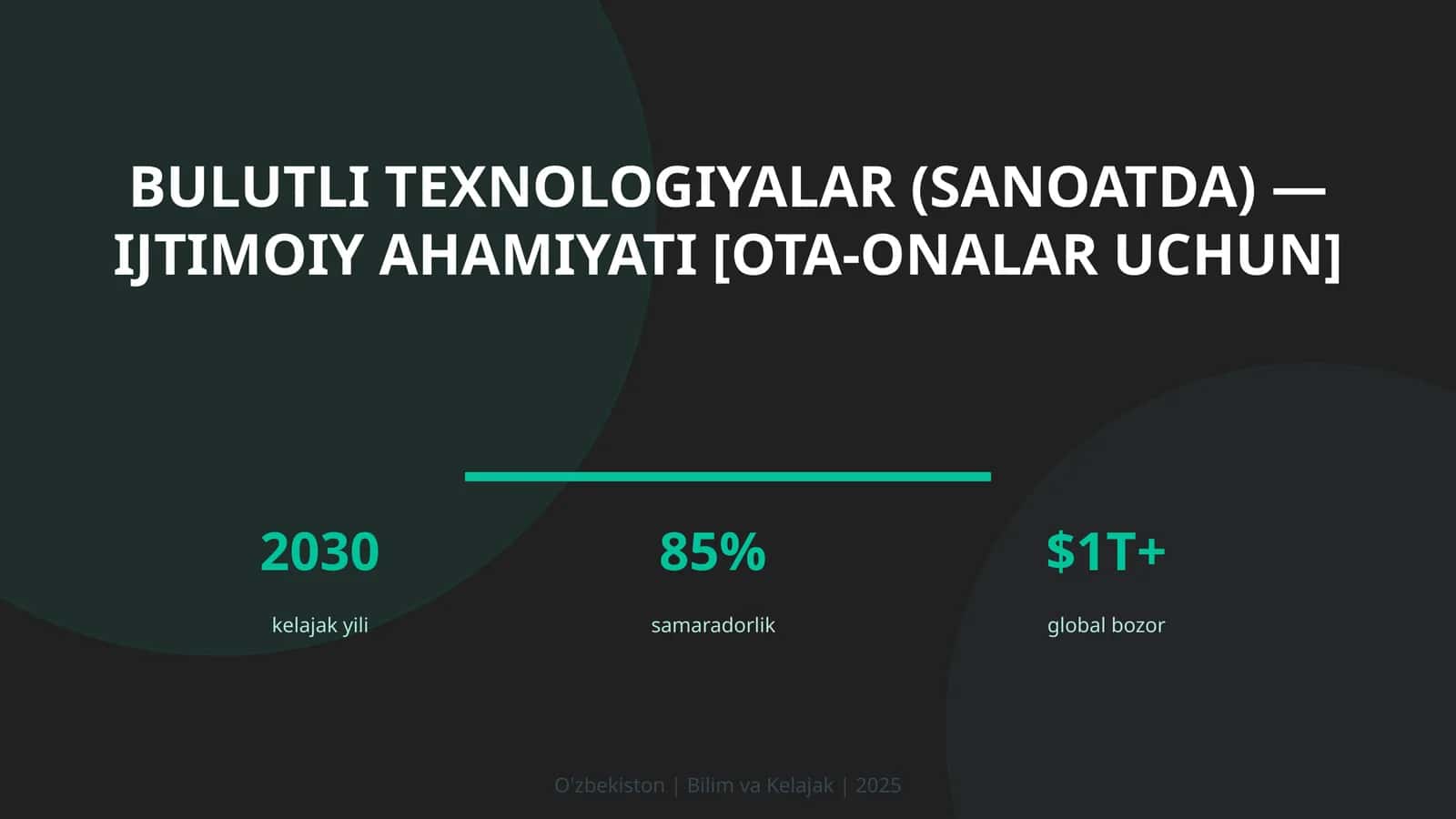 Bulutli texnologiyalar (sanoatda) — ijtimoiy ahamiyati [ota-onalar uchun]