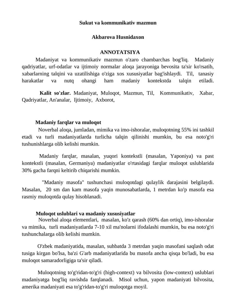 Sukut va kommunikativ mazmun