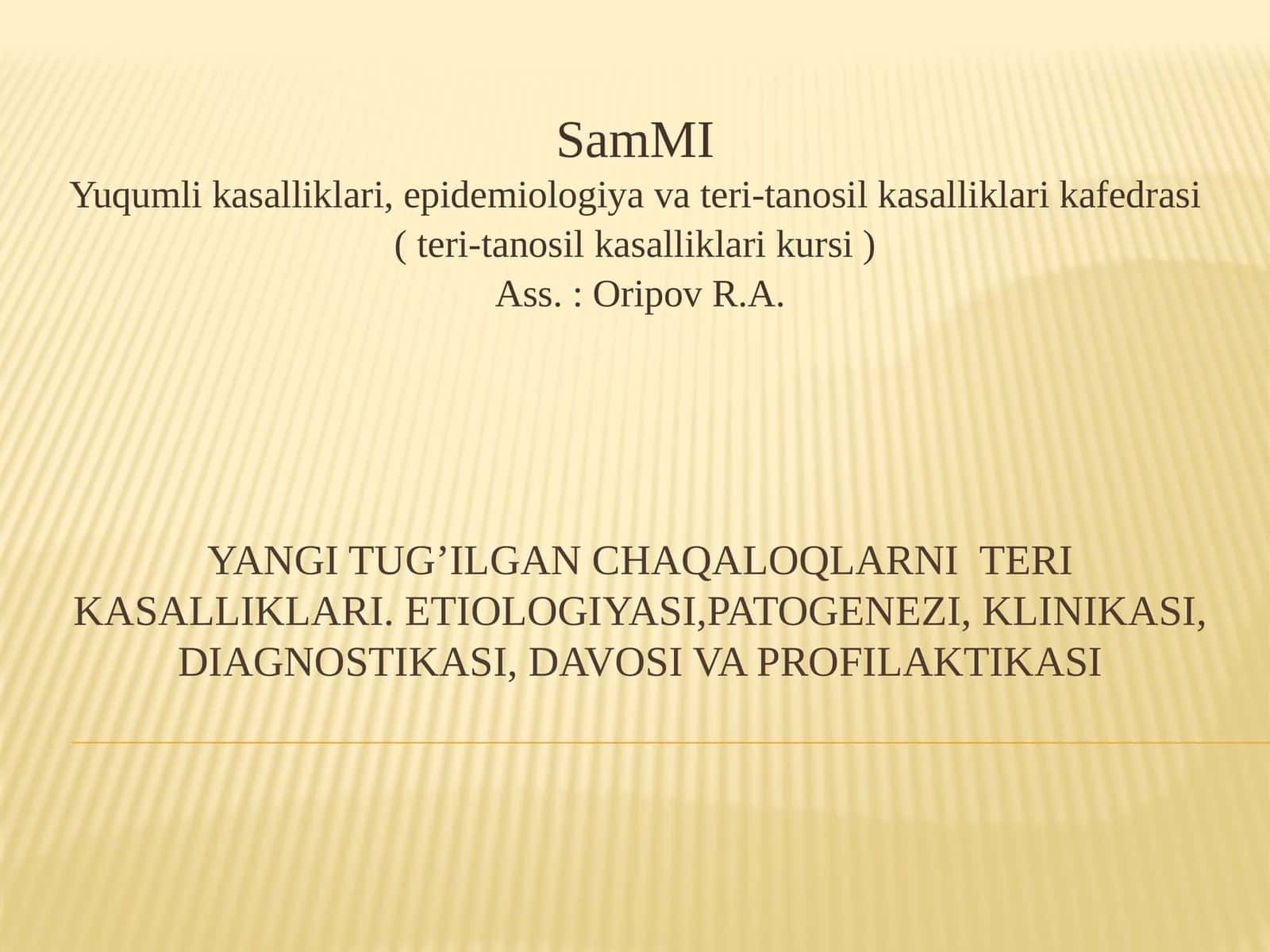 Yangi tug’ilgan chaqaloqlarning teri kasalliklari