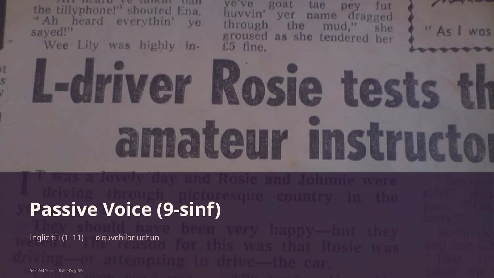Passive Voice (9-sinf)