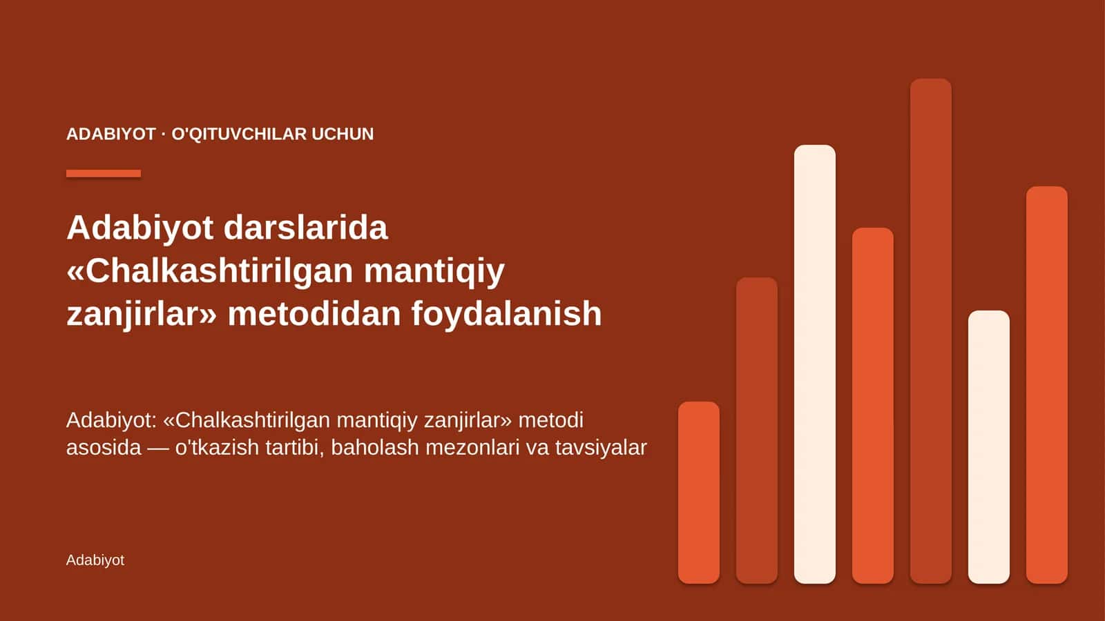 adabiyot darslarida chalkashtirilgan mantiqiy zanjirlar metodidan foydalanish 1566