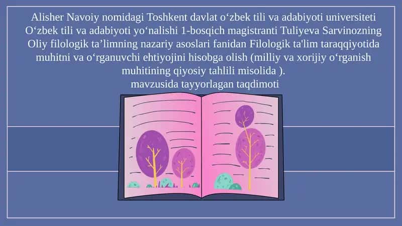 O‘zbek til va adabiyoti yo‘nalishi
