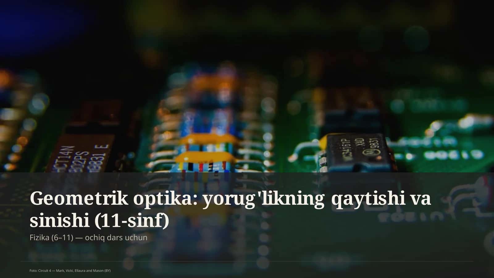 Geometrik optika: yorug'likning qaytishi va sinishi (11-sinf)