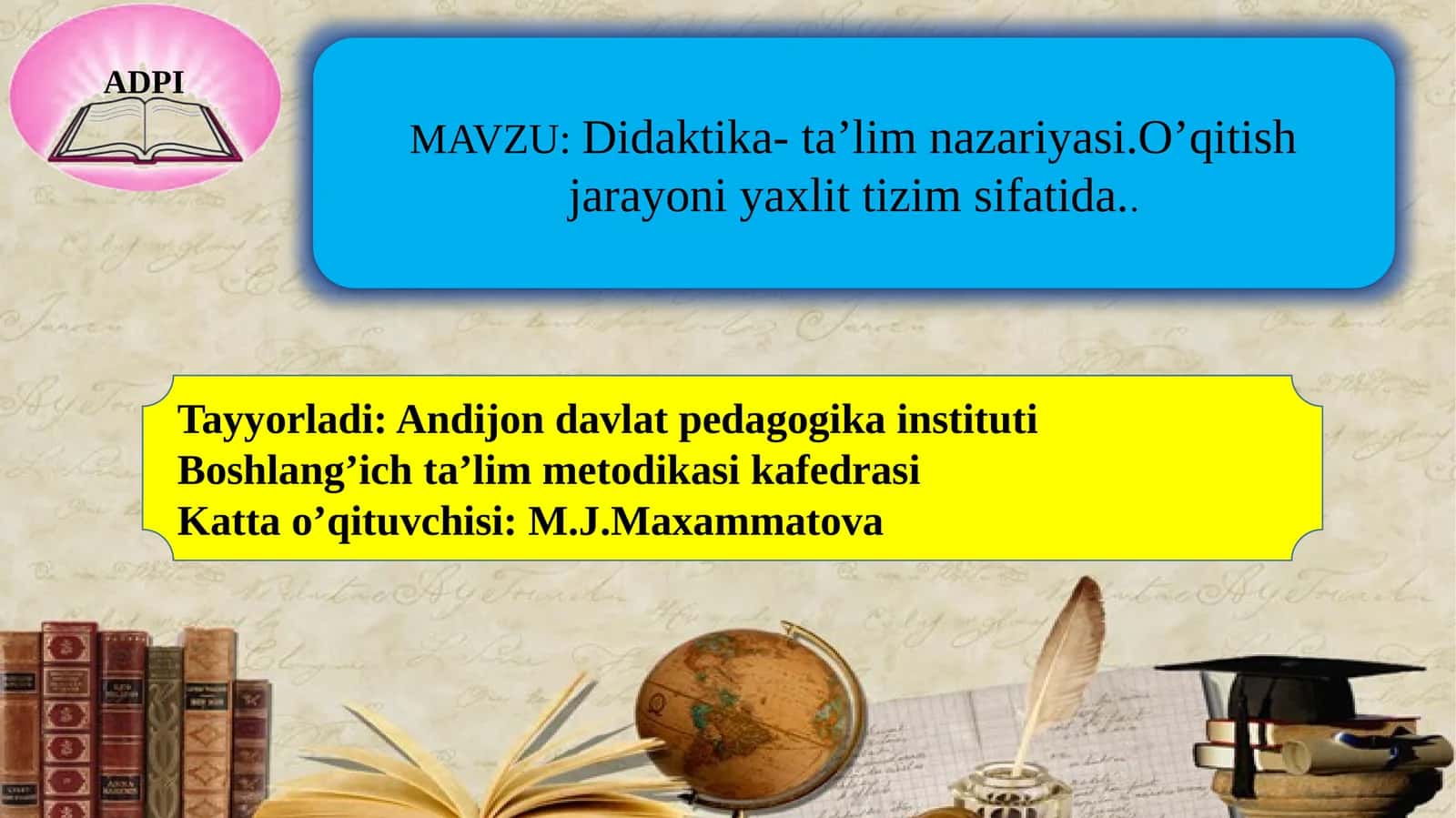 Didaktika-ta’lim nazariyasi