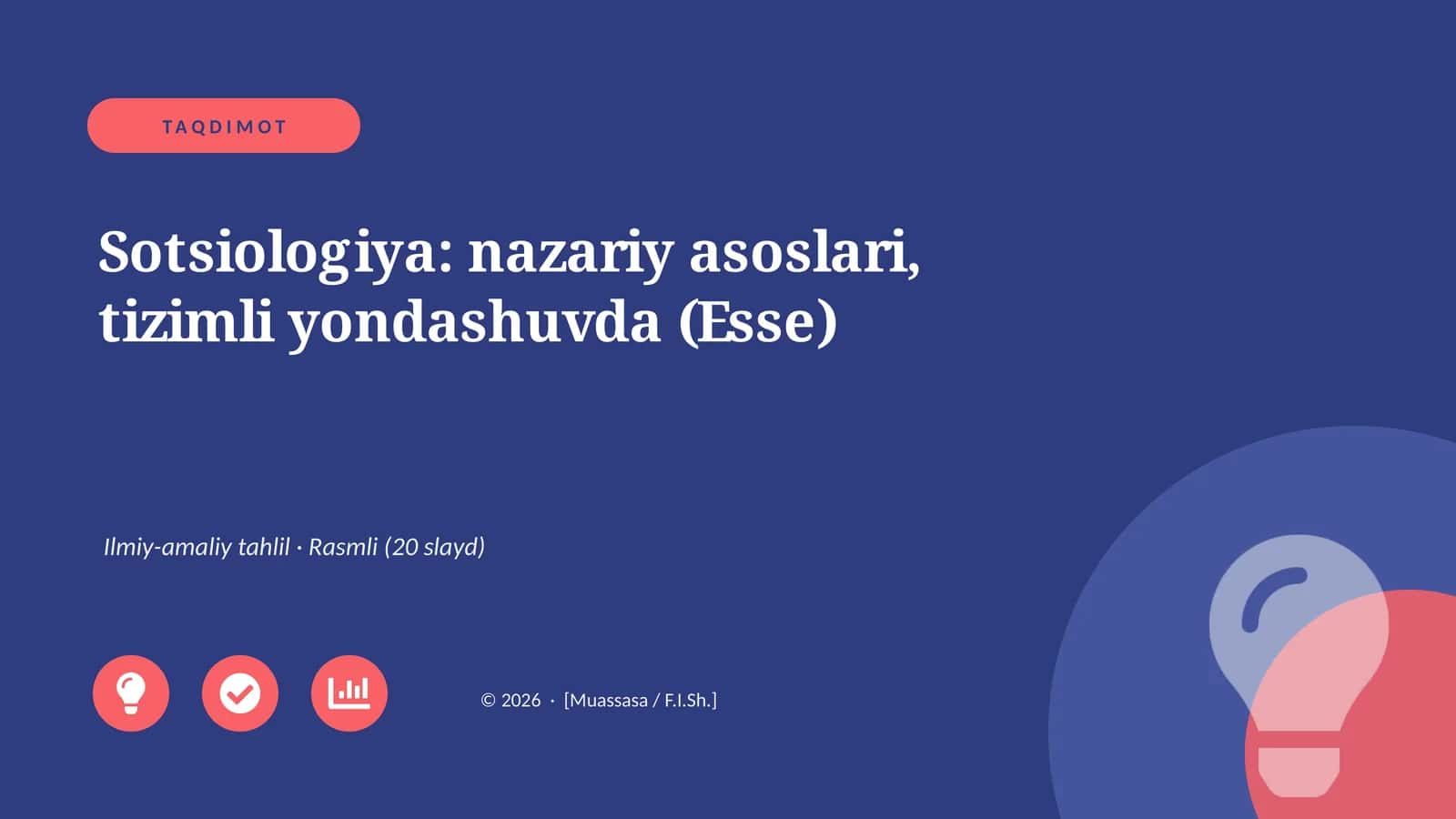 Sotsiologiya: nazariy asoslari, tizimli yondashuvda (Esse)