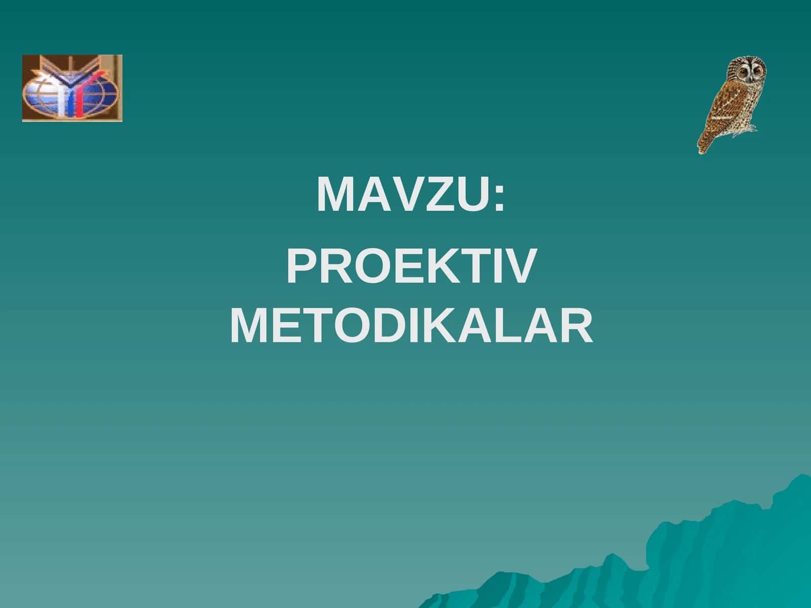PROEKTIV METODIKALAR