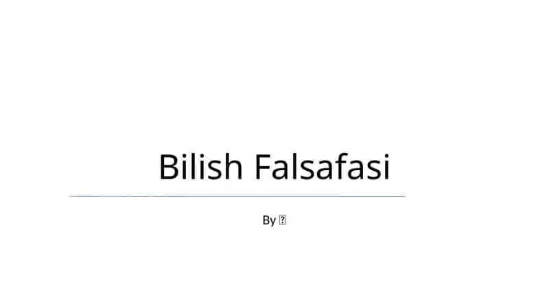 Bilish Falsafasi