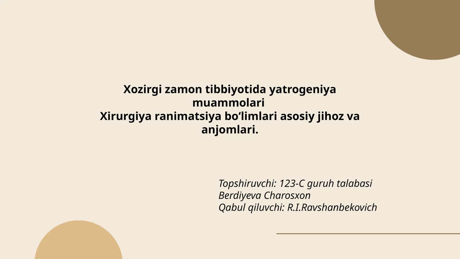 Xozirgi zamon tibbiyotida yatrogeniya muammolari