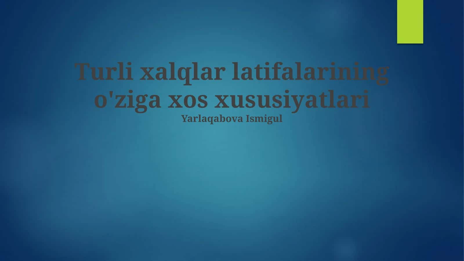 Ertaklar va ularning milliy ifodasi