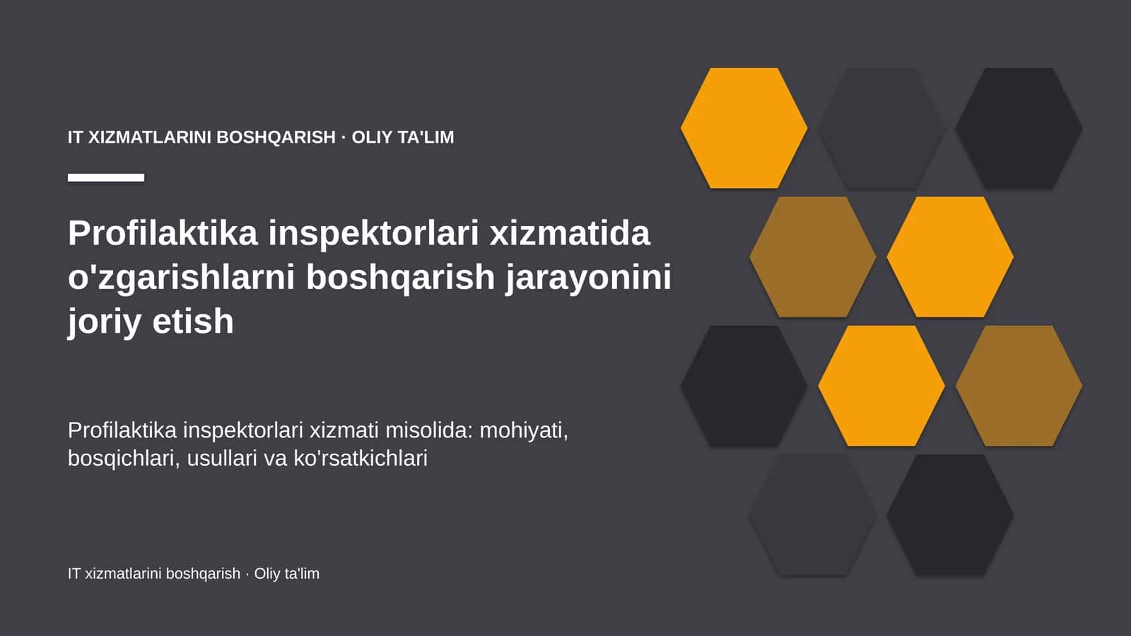 profilaktika inspektorlari xizmatida o'zgarishlarni boshqarish jarayonini joriy etish 9004