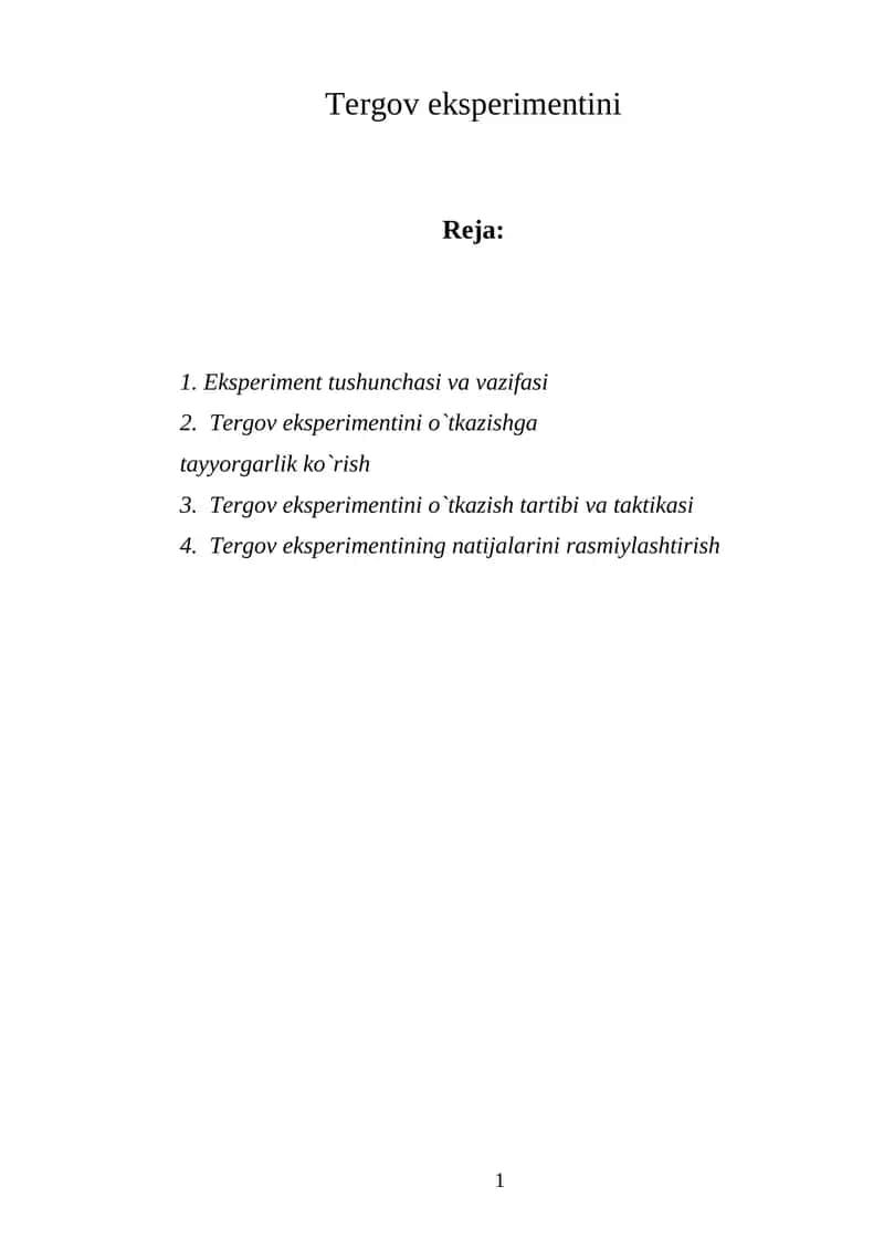 Tergov eksperimentini