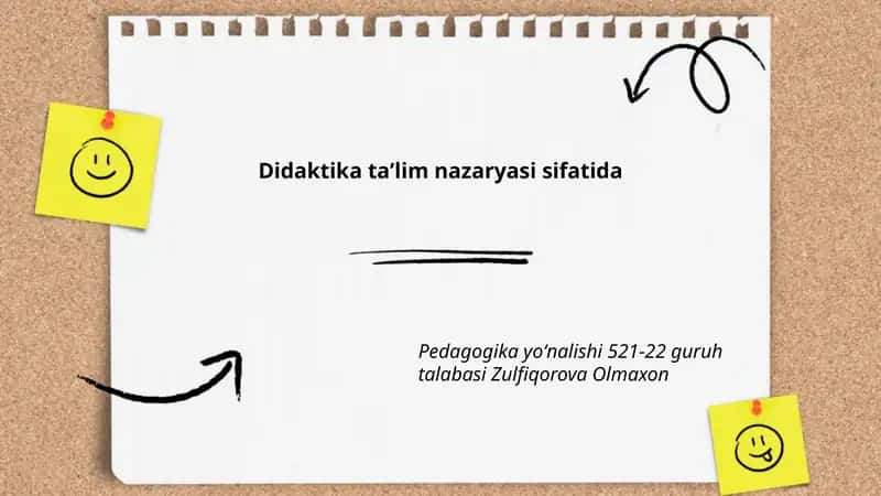 Didaktika taʼlim nazaryasi sifatida