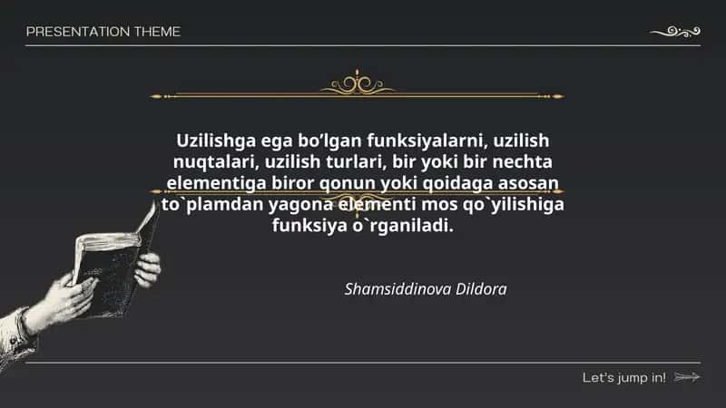Uzilishga ega bo’lgan funksiyalarni