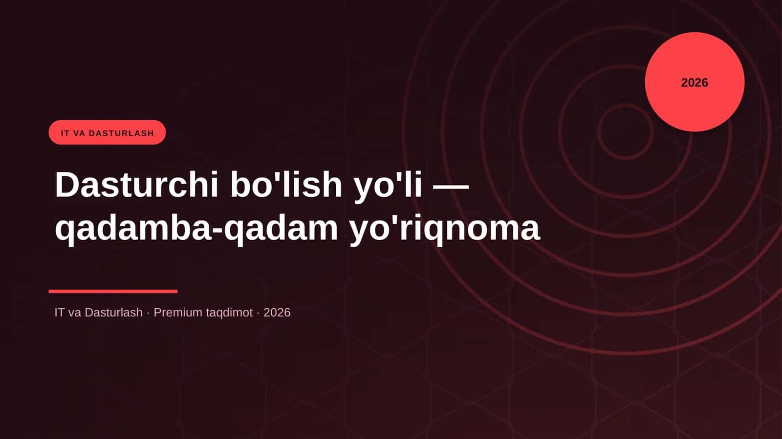 Dasturchi bo'lish yo'li — qadamba-qadam yo'riqnoma