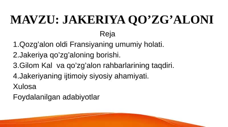 JAKERIYA QO’ZG’ALONI