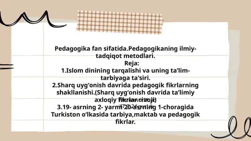 Pedagogika fan sifatida