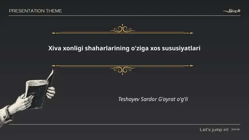 Xiva xonligi shaharlarining o'ziga xos sususiyatlari