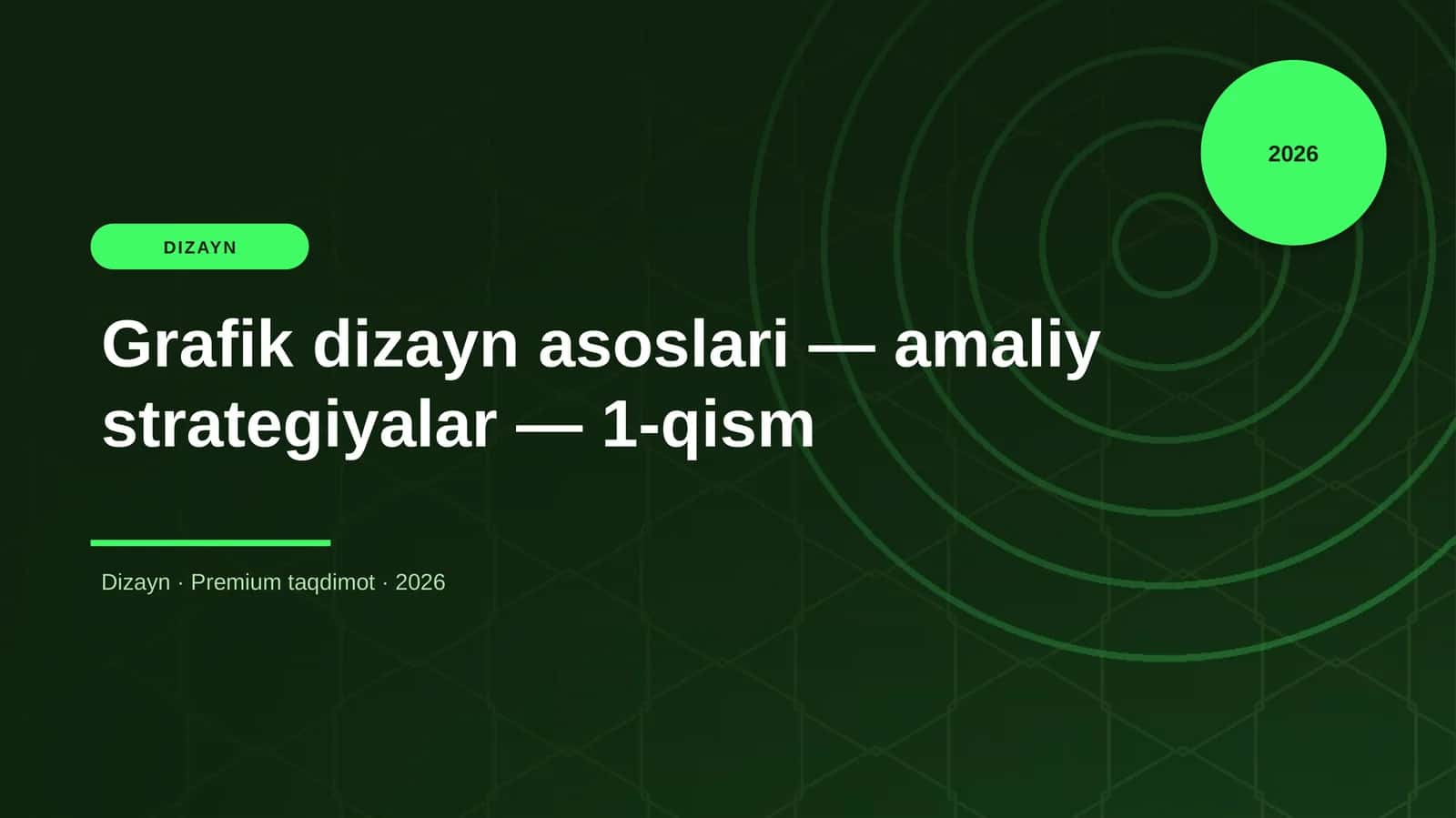 Grafik dizayn asoslari — amaliy strategiyalar — 1-qism