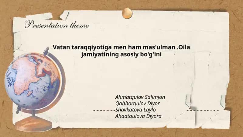 Vatan taraqqiyotiga men ham mas'ulman