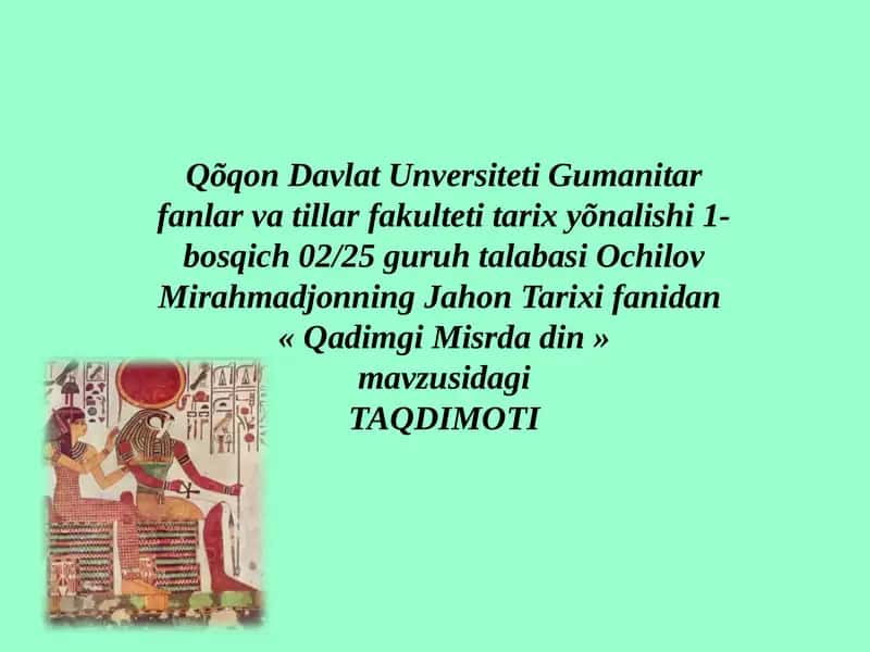 « Qadimgi Misrda din »