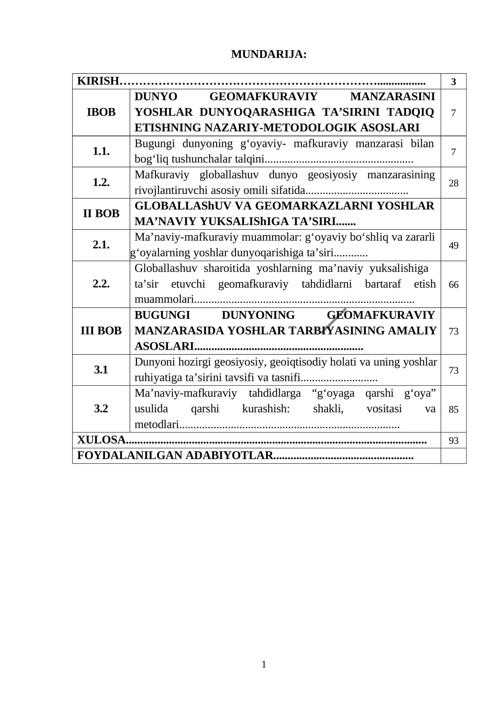 DUNYO GEOMAFKURAVIY MANZARASINI YOSHLAR DUNYOQARASHIGA TA’SIRINI TADQIQ ETISHNING NAZARIY-METODOLOGIK ASOSLARI