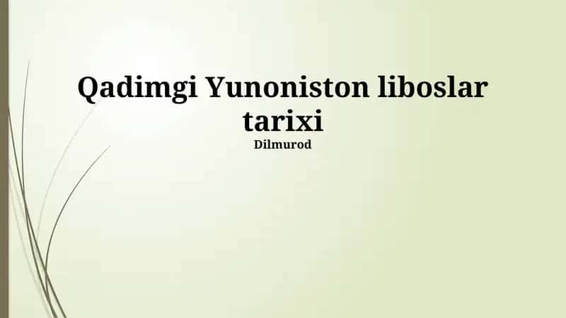 Qadimgi Yunoniston liboslar tarixi