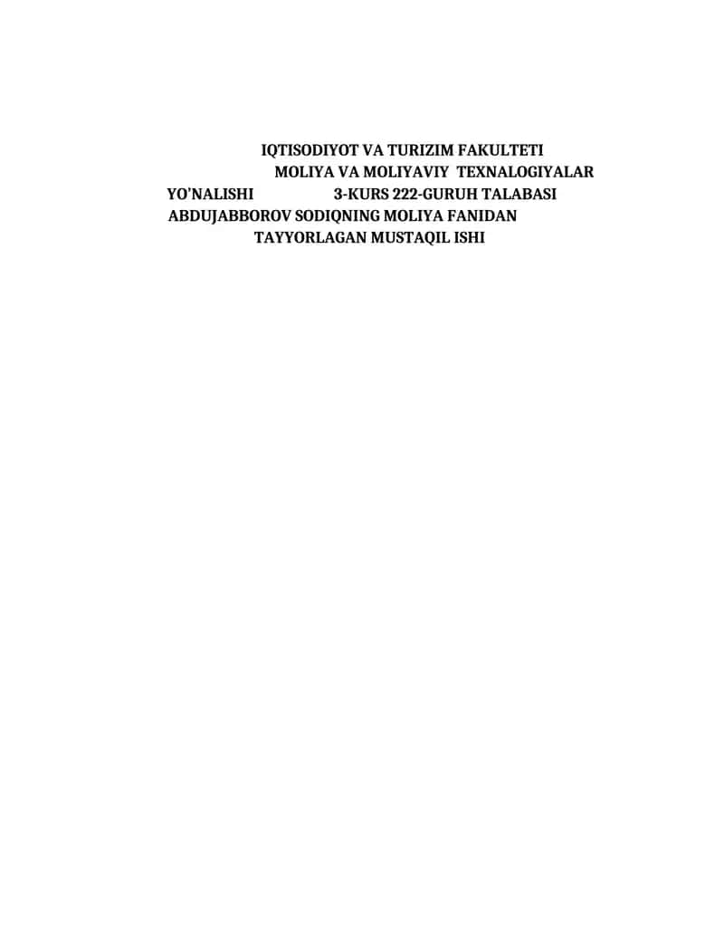 Moliyaviy Risklarni Baholash Metodlari