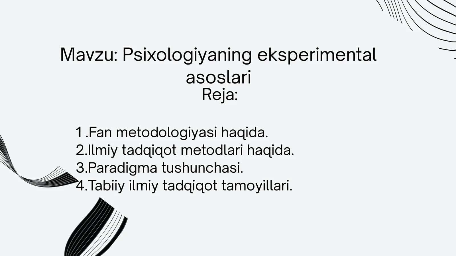 Psixologiyaning eksperimental asoslari