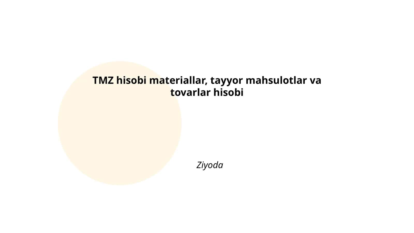 Xom ashyo va materiallar hisobi