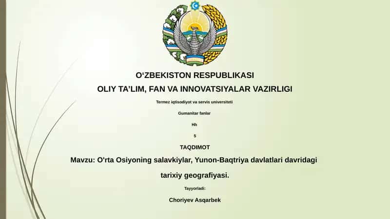 O'rta Osiyoning salavkiylar, Yunon-Baqtriya davlatlari davridagi tarixiy geografiyasi
