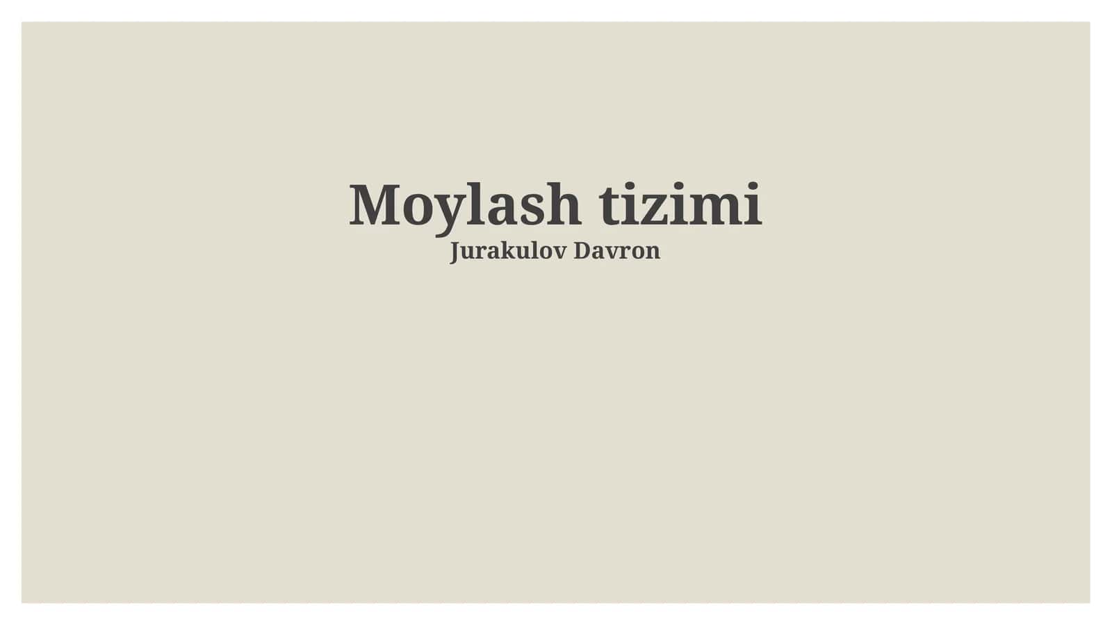 Moylash tizimi