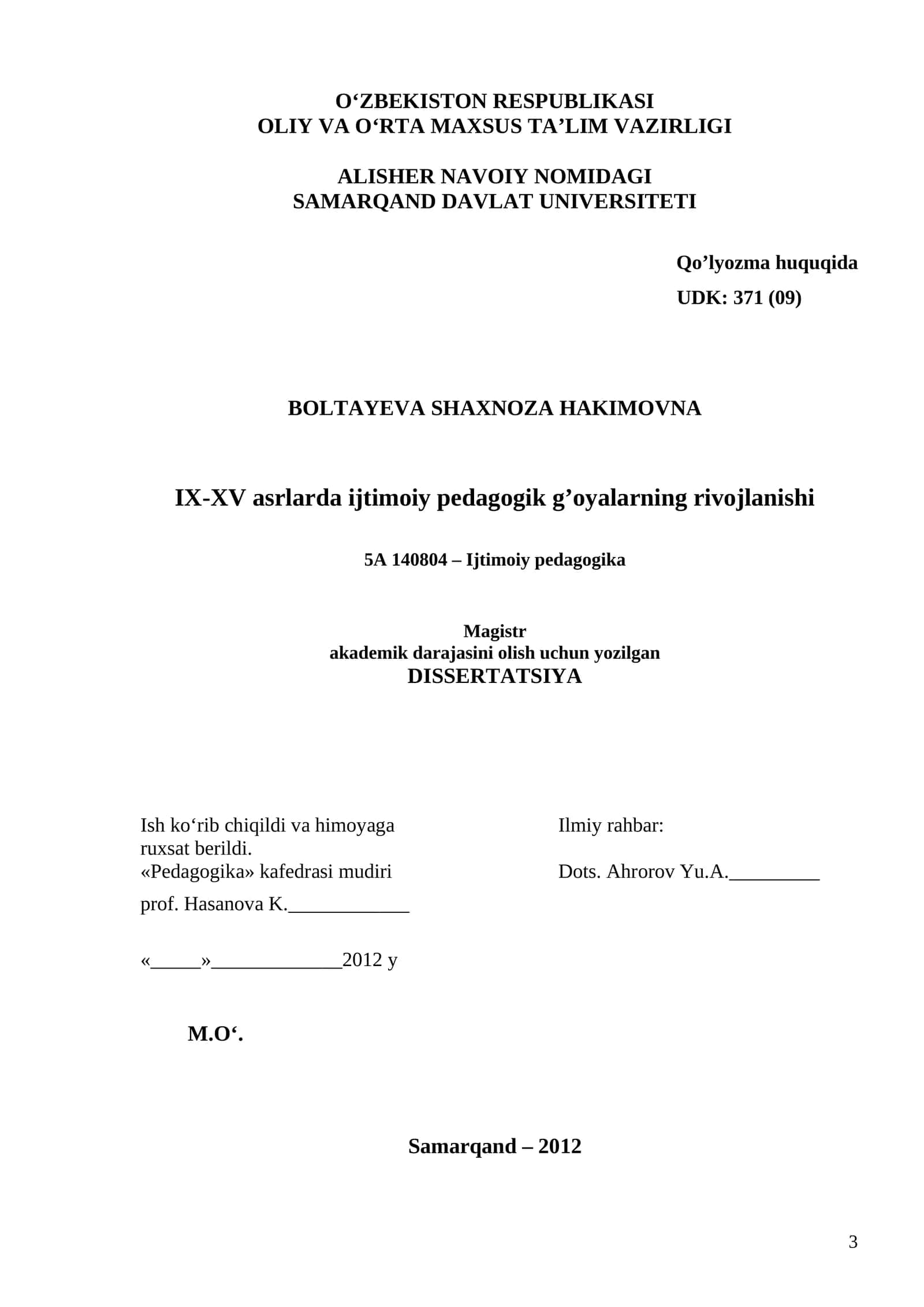 Ijtimoiy pedagogik g'oyalarning rivojlanishi