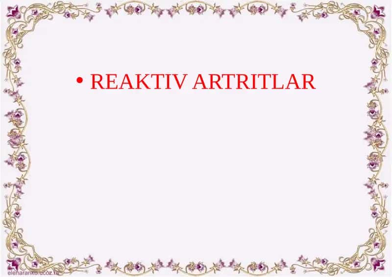 REAKTIV ARTRITLAR