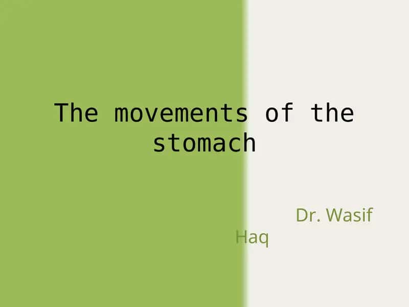 The movements of the stomach