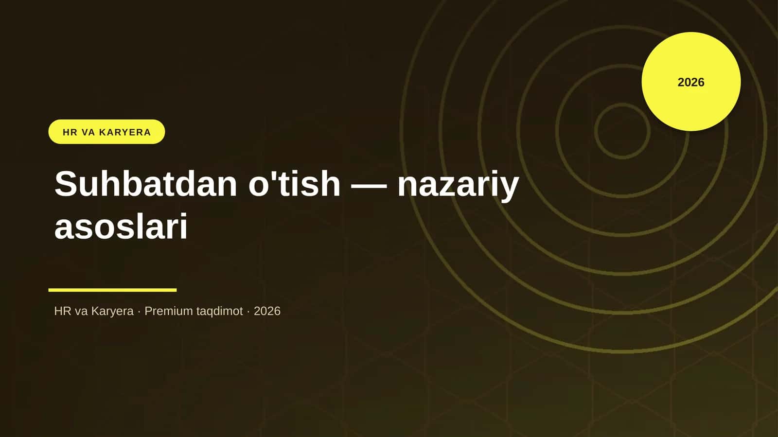 Suhbatdan o'tish — nazariy asoslari