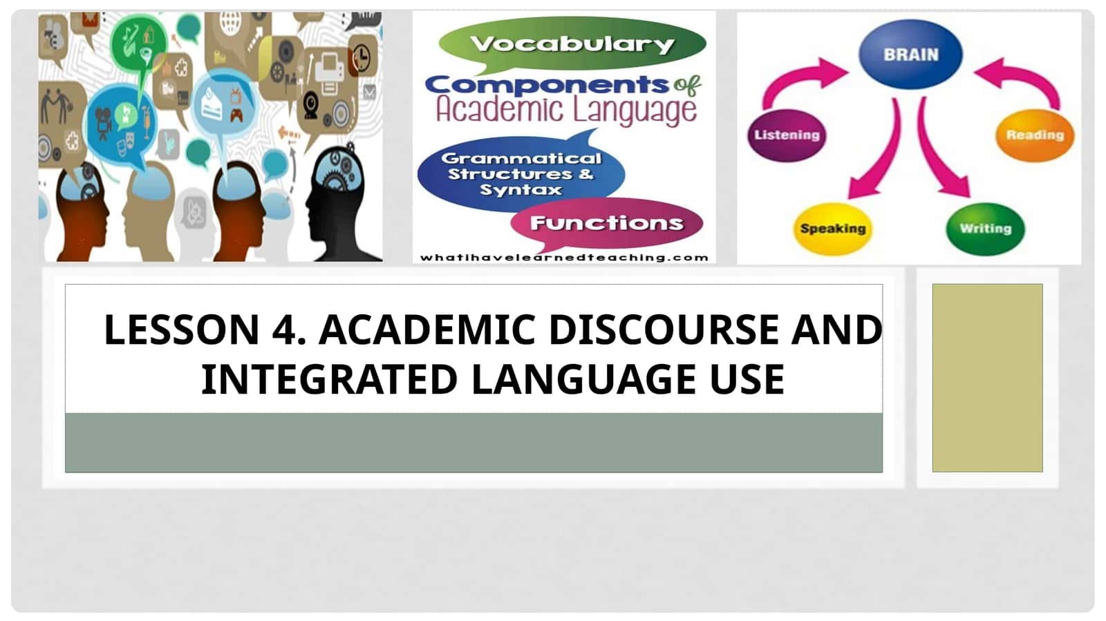 Academic Discourse and Integrated Language Use
