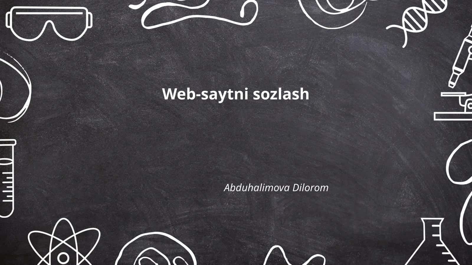 Veb-saytni sozlash