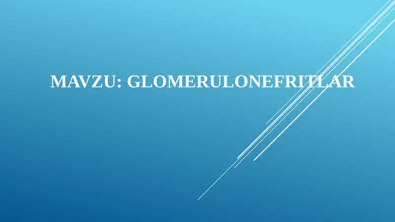 GLOMERULONEFRITLAR